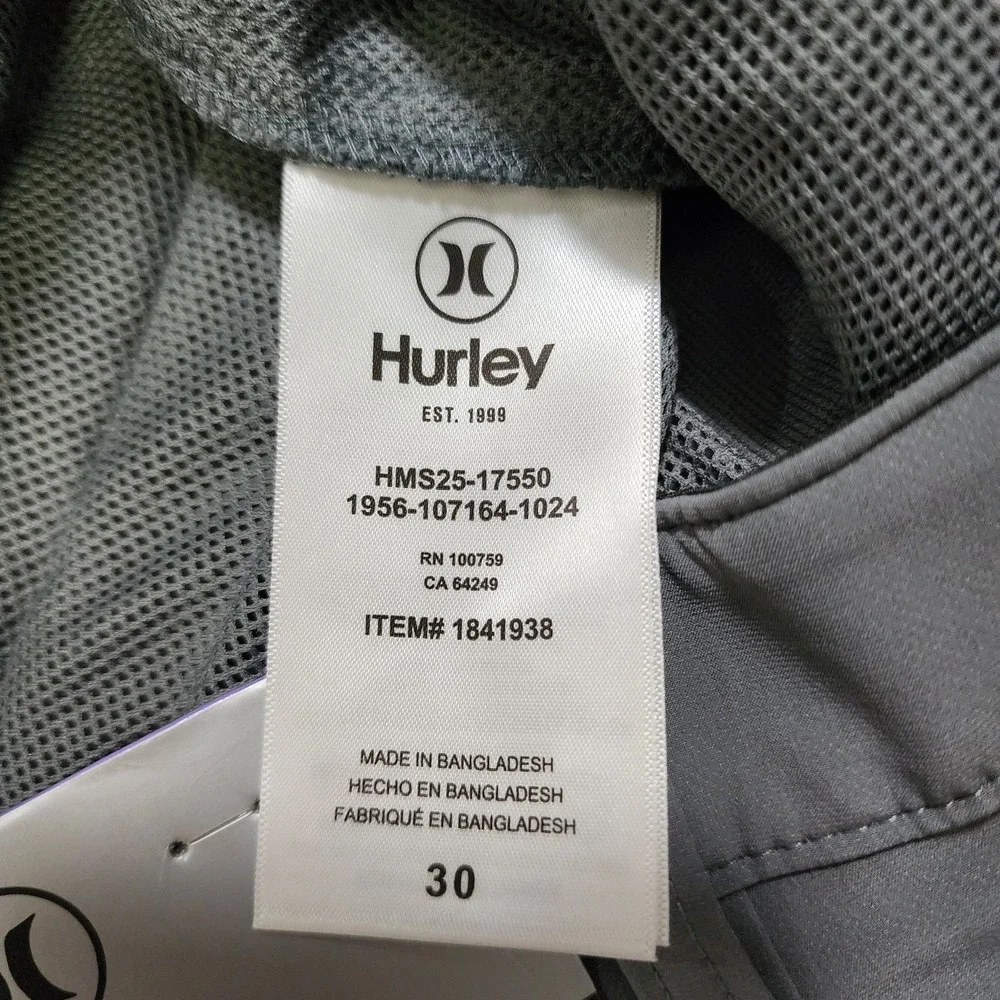 Hurley Men's Regular Fit Hybrid Shorts Gray‎ Size 30 NWT